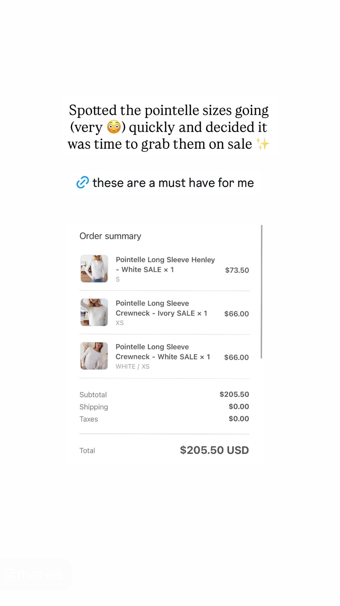 Spotted the pointelle sizes going (very 😳) quickly and decided it was time to grab them on sale ✨