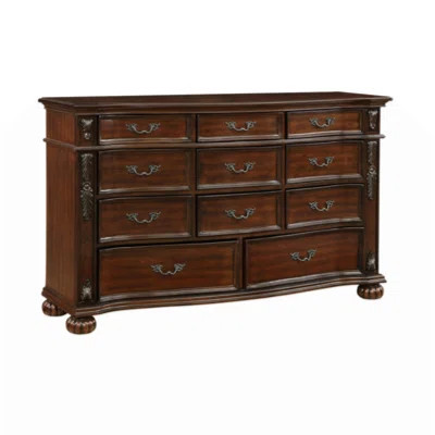 Classic Traditional 1Pc Dresser Of 11 Drawers Formal Bedroom Furniture Carving Wood Design | Wayfair North America