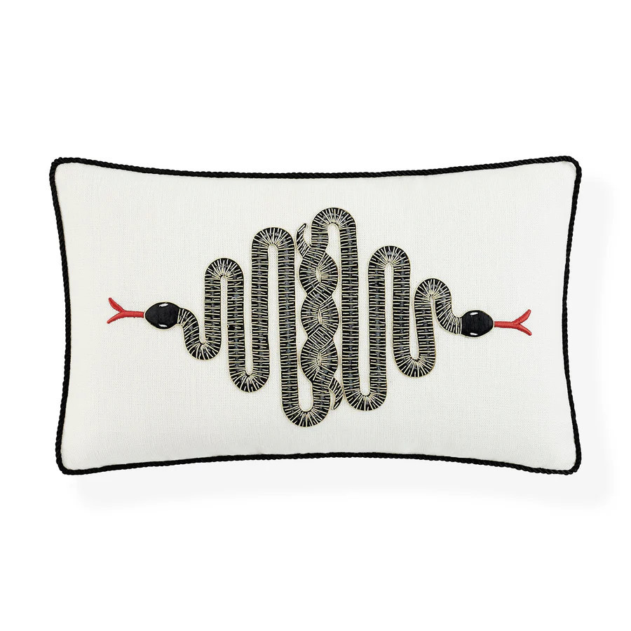 Snake Embroidered Pillow | Jonathan Adler US