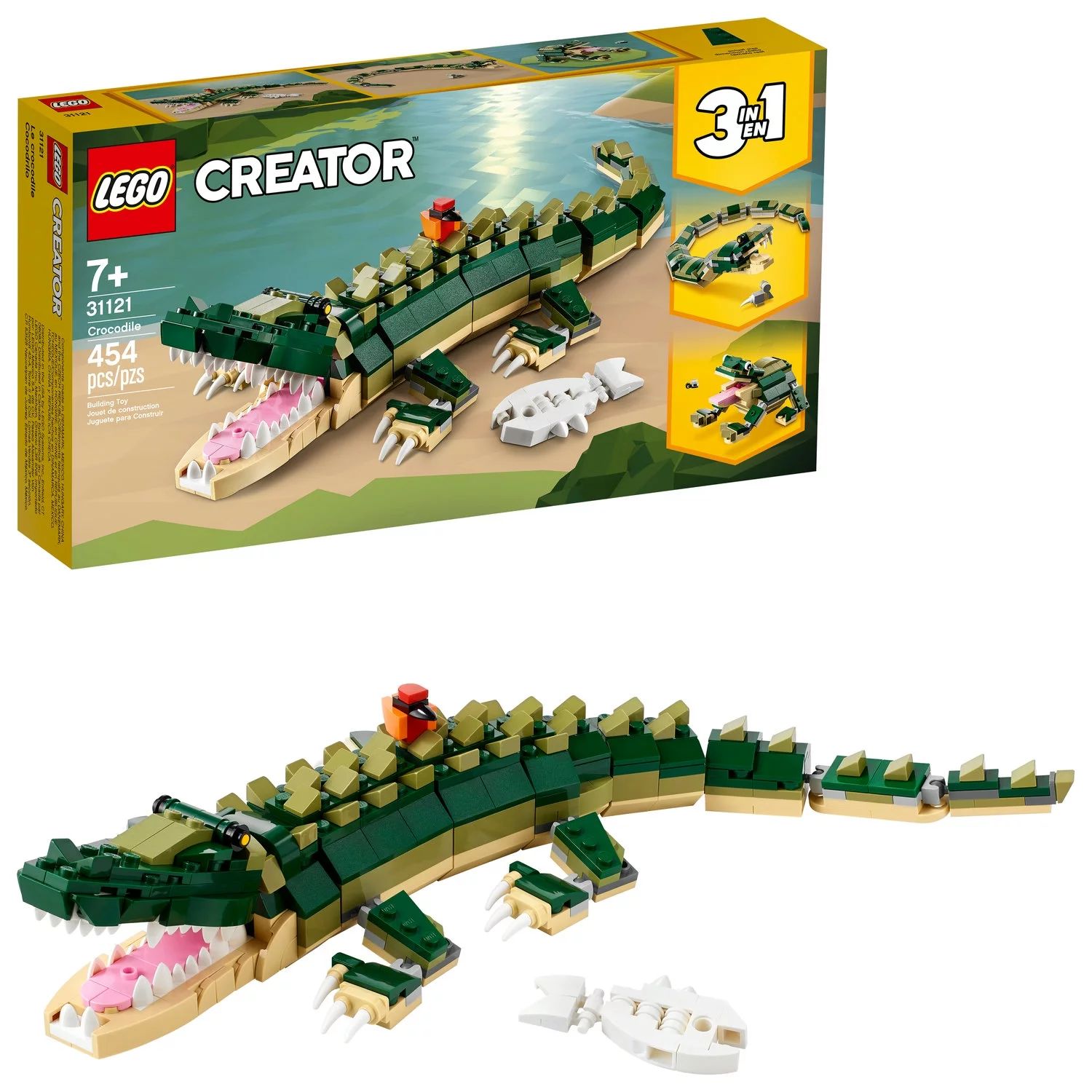 LEGO Creator 3in1 Crocodile 31121 Building Toy Featuring Wild Animal Toys for Kids (454 Pieces) -... | Walmart (US)