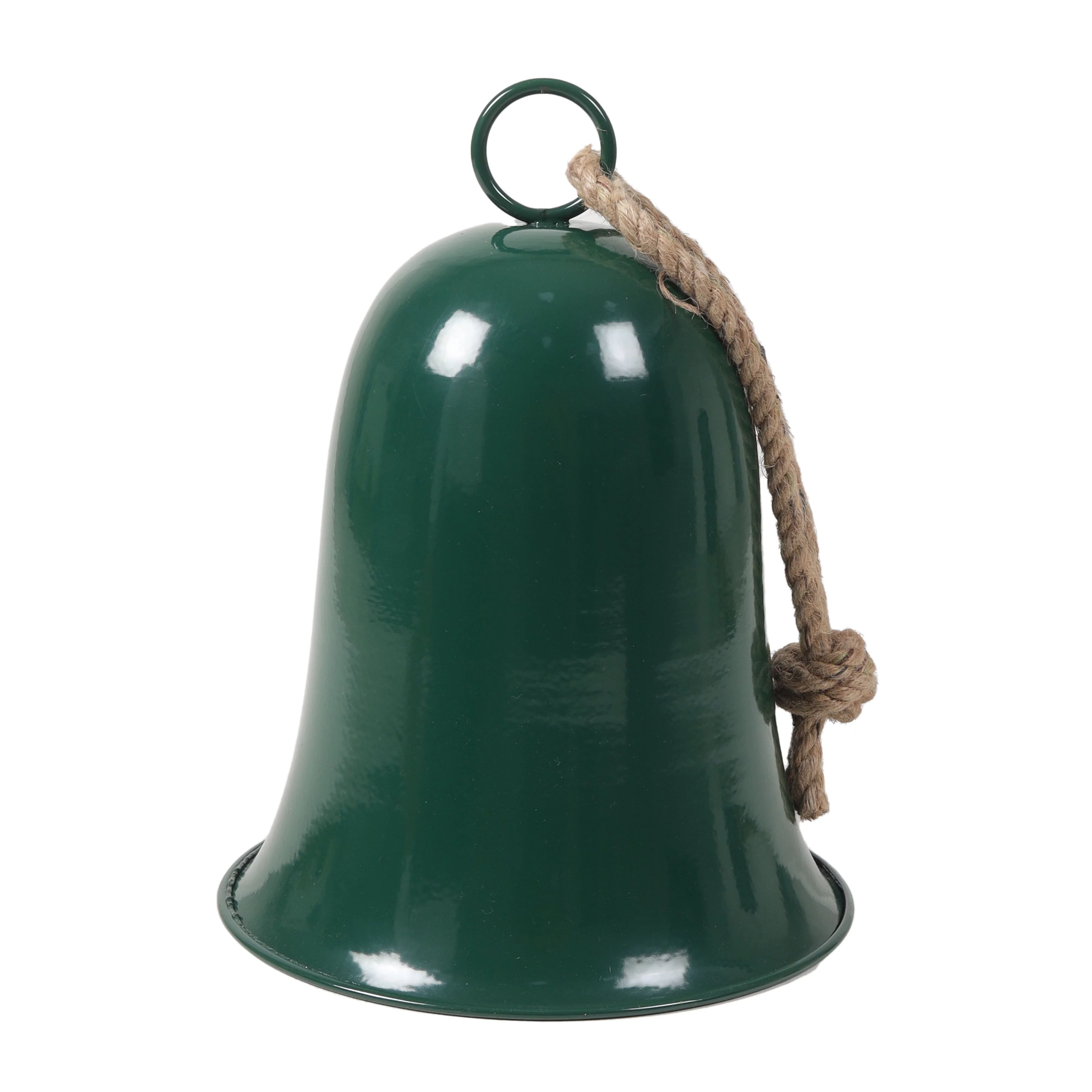 Holiday Time  Green Metal Bell with Hanging Natural Jute, 10.50 Height inch - Walmart.com | Walmart (US)