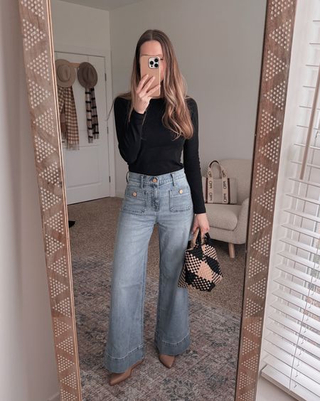 New sailor jeans from j crew! I love the way they fit. I’m 5’3 for reference and wearing petite. Check my pants collection for a full video review.!

#LTKSeasonal #LTKover40 #LTKstyletip