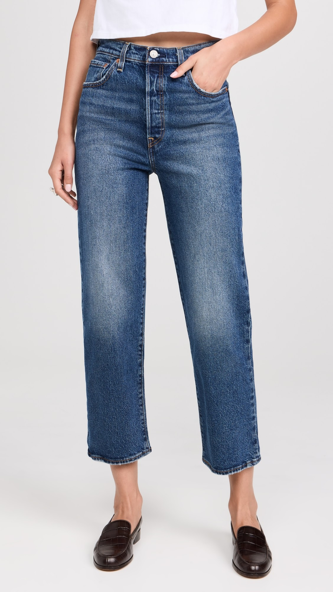 Ribcage Straight Ankle Jeans | Shopbop