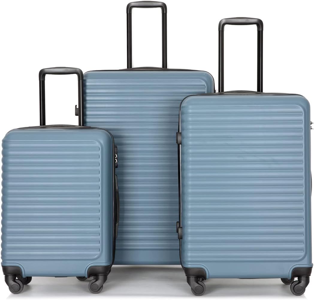 Travelhouse Luggage Set 3 Piece, Spinner Suitcase Lightweight TSA Lock, ABS Hardside Luggage with... | Amazon (US)