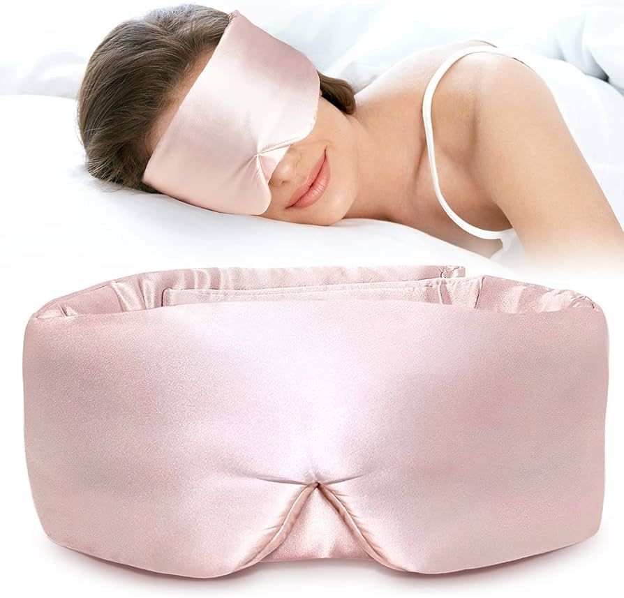 LitBear Silk Sleep Mask for Side Sleeper, Eye Mask Sleeping for Women Men 100% 22 Momme Pure Mulb... | Amazon (US)