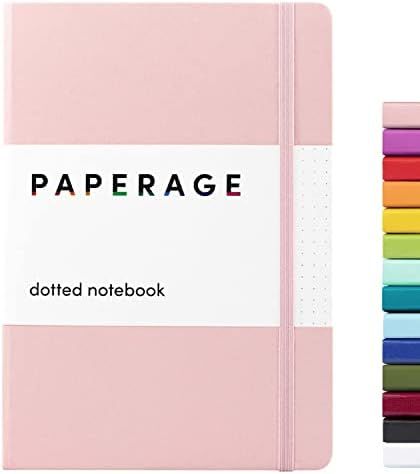 PAPERAGE Dotted Journal Notebook, (Blush), 160 Pages, Medium 5.7 inches x 8 inches - 100 GSM Thic... | Amazon (US)