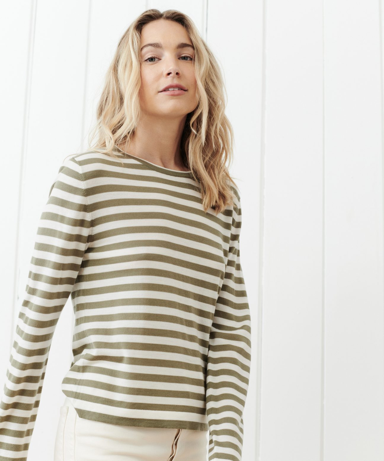 Mercer Crewneck - Sage Stripe | Jenni Kayne | Jenni Kayne