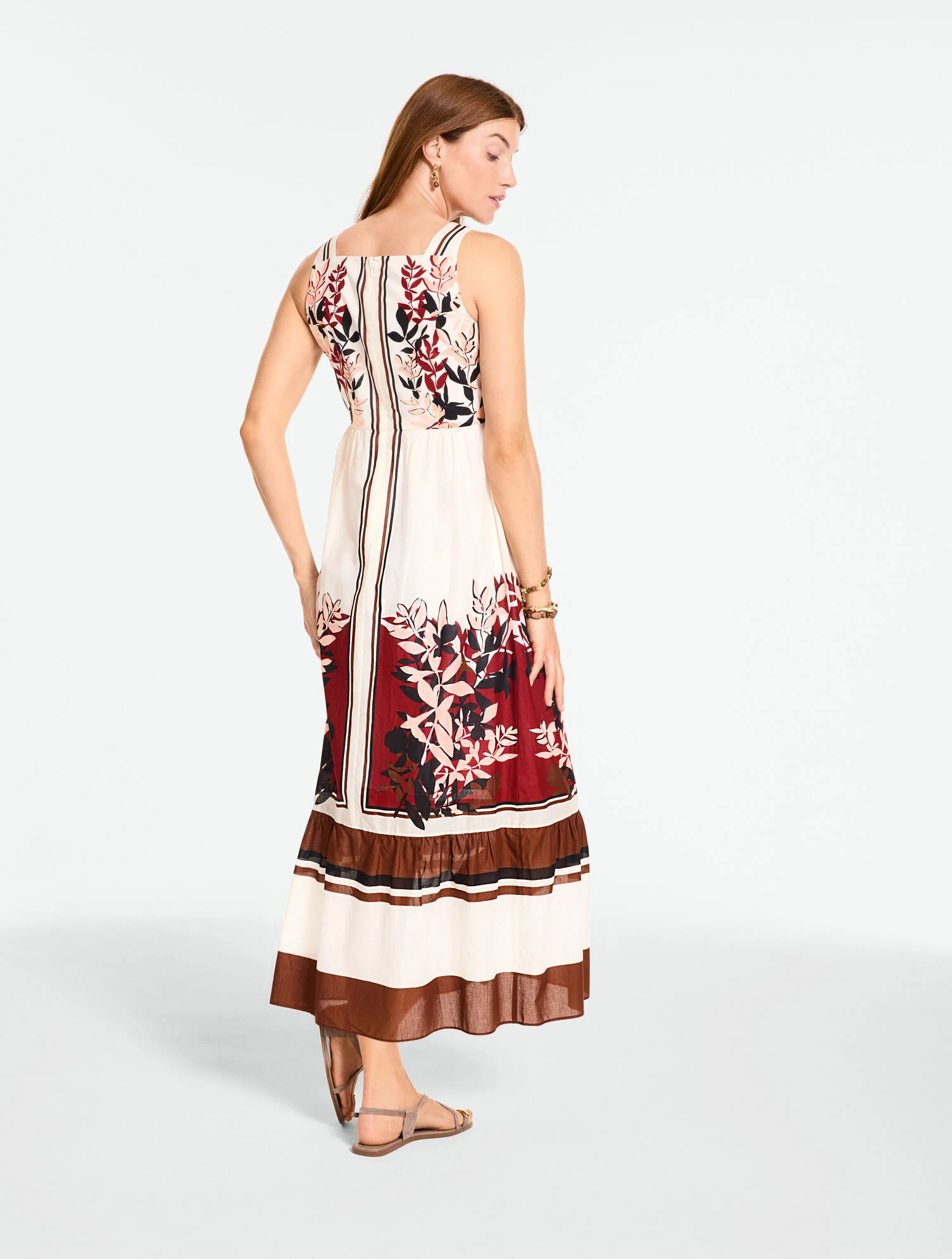 Voile Fit & Flare Dress - Bunched Foliage | Talbots