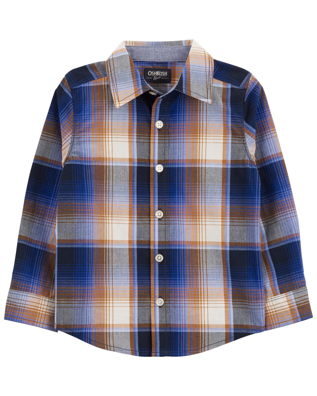 Orange, Blue Toddler Plaid Button-Front Shirt | carters.com | Carter's