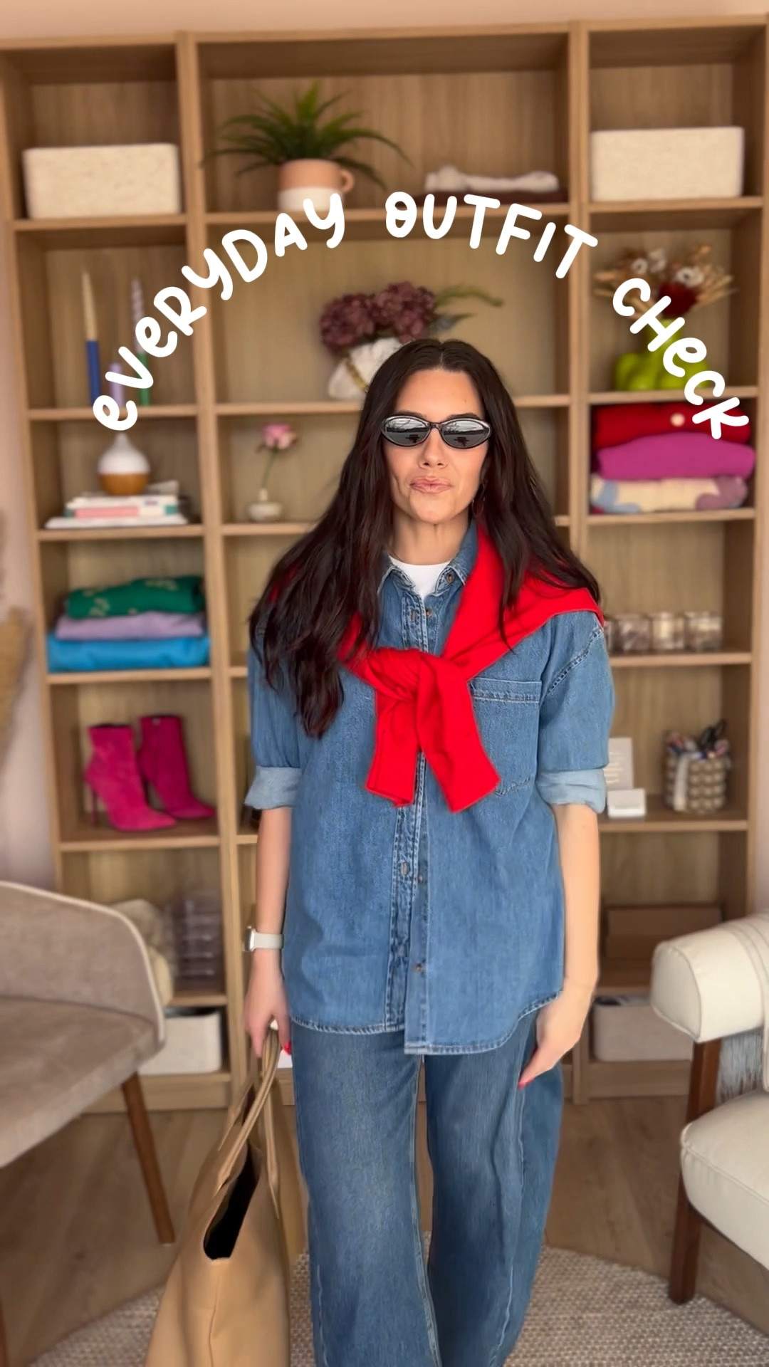 Double Denim and a Pop of Colour 🤝 say no more 🙌🏼❤️ the ultimate comfy weekend outfit. 

Comment SHOP to get the outfit links sent straight to your DMs 🔗🧡✨ 