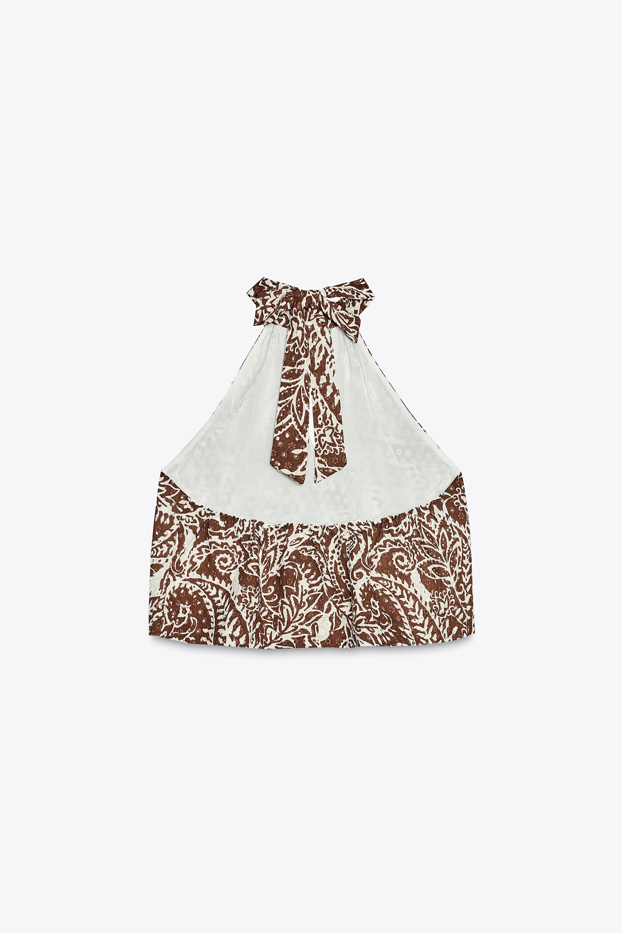 EMBROIDERED EYELET TOP | Zara US