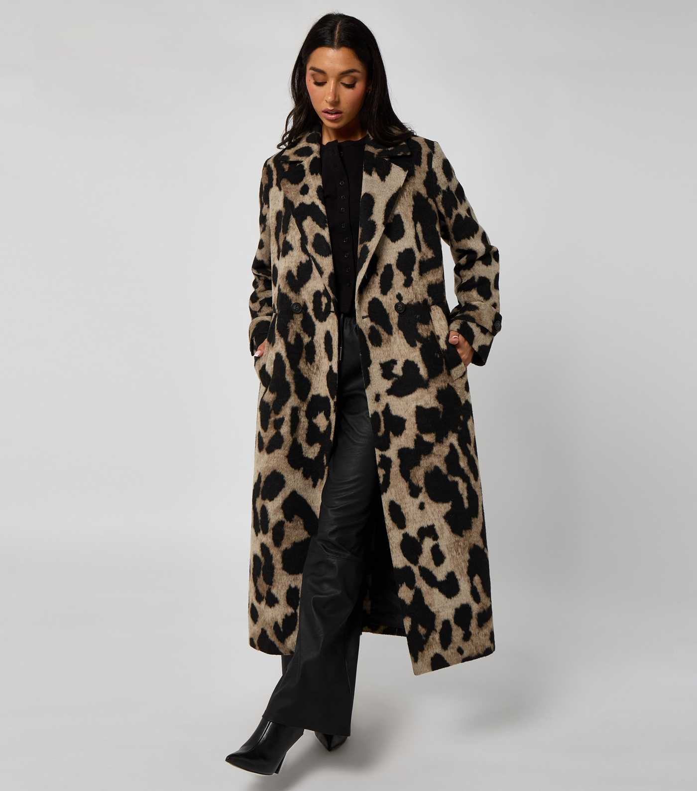 Urban Bliss Brown Leopard Pattern Long Coat | New Look | New Look (UK)