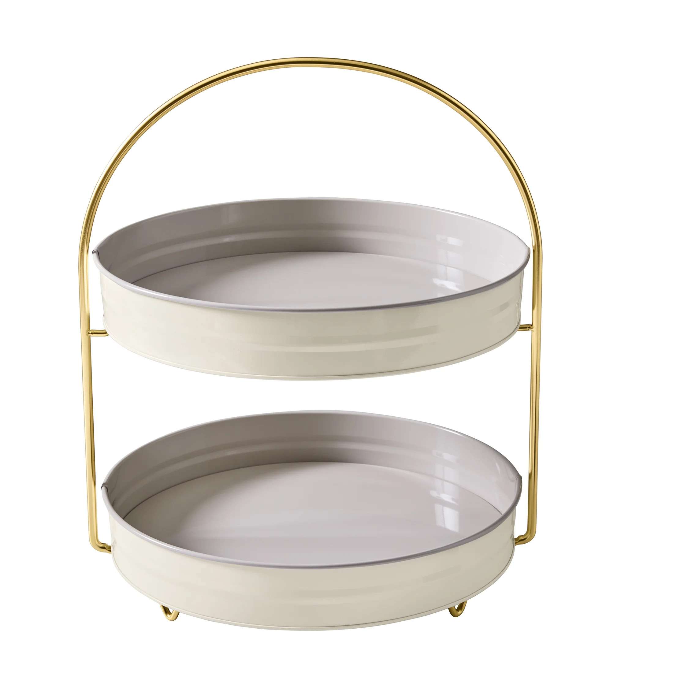 Better Homes & Gardens 2-Tone 2-Tier Serving Tray Stand - Grey | Walmart (US)