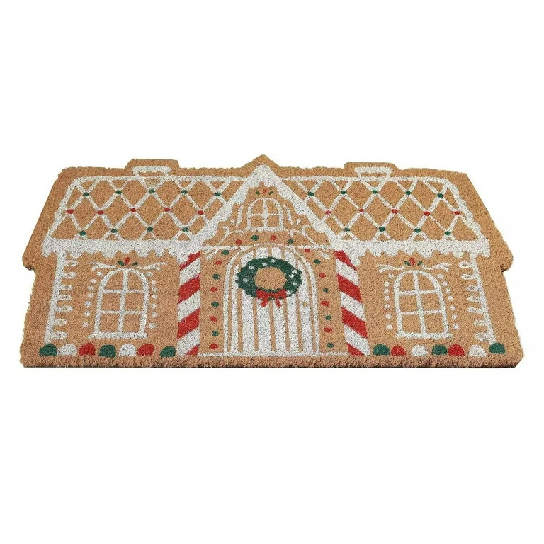 Christmas Gingerbread House Shaped Area Rug, Non-Slip Ultra Soft Microfiber Door Mat Plush Decora... | Walmart (US)