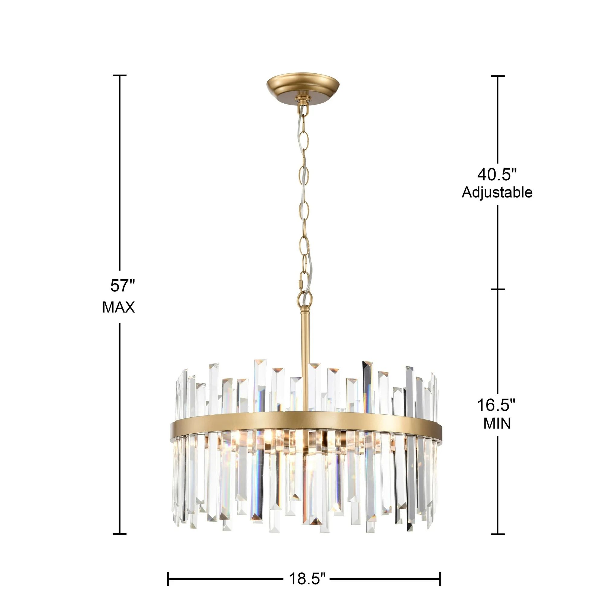 The Lighting Store Casandra Glossy Bronze 5-light Drum Crystal Glass Chandelier - 18.5 inches in ... | Walmart (US)