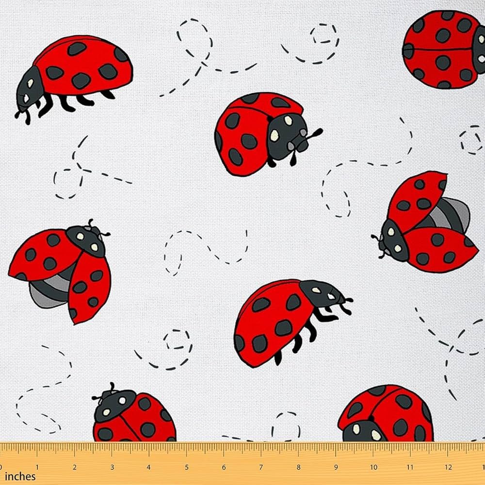 Cartoon Ladybugs Fabric by The Yard Red Black Wild Animal No Stretch Fabric for Handmade Supplies... | Amazon (US)