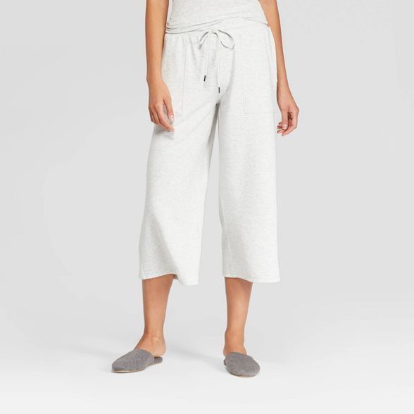 Women's Beautifully Soft Fleece Cropped Wide Leg Lounge Pants - Stars Above™ | Target