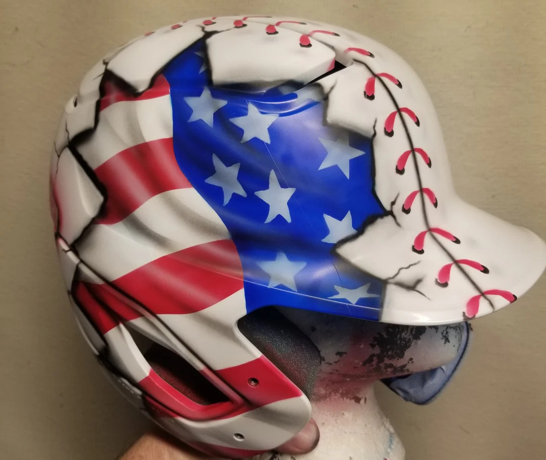 Custom Airbrushed Ball Helmet Flag Theme - Etsy | Etsy (US)