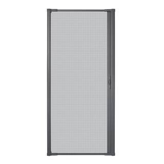 36in.x 80in. LuminAire Charcoal Gray for Single Entry Door 32in.-36in. Universal Handed Aluminum Retractable Screen Door | The Home Depot