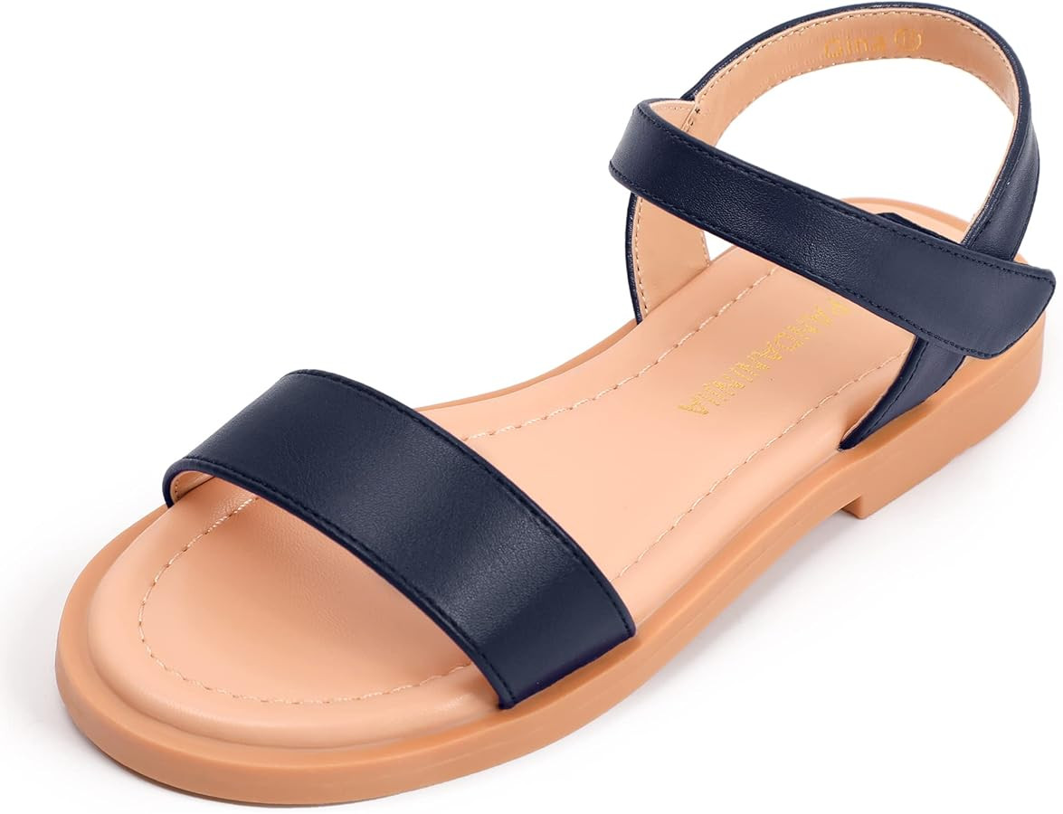 PANDANINJIA Gina Girls Sandals Open Toe Summer Flats Dress Sandals shoes Toddler/Little Kid/Big K... | Amazon (US)