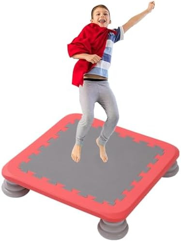 Square Bounce Mini Trampoline for Kids, 25 Inch Indoor Trampoline for Toddler, Non-Slip Base, Aut... | Amazon (US)