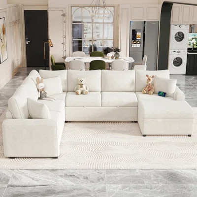Cream Chenille Sofa | Wayfair North America