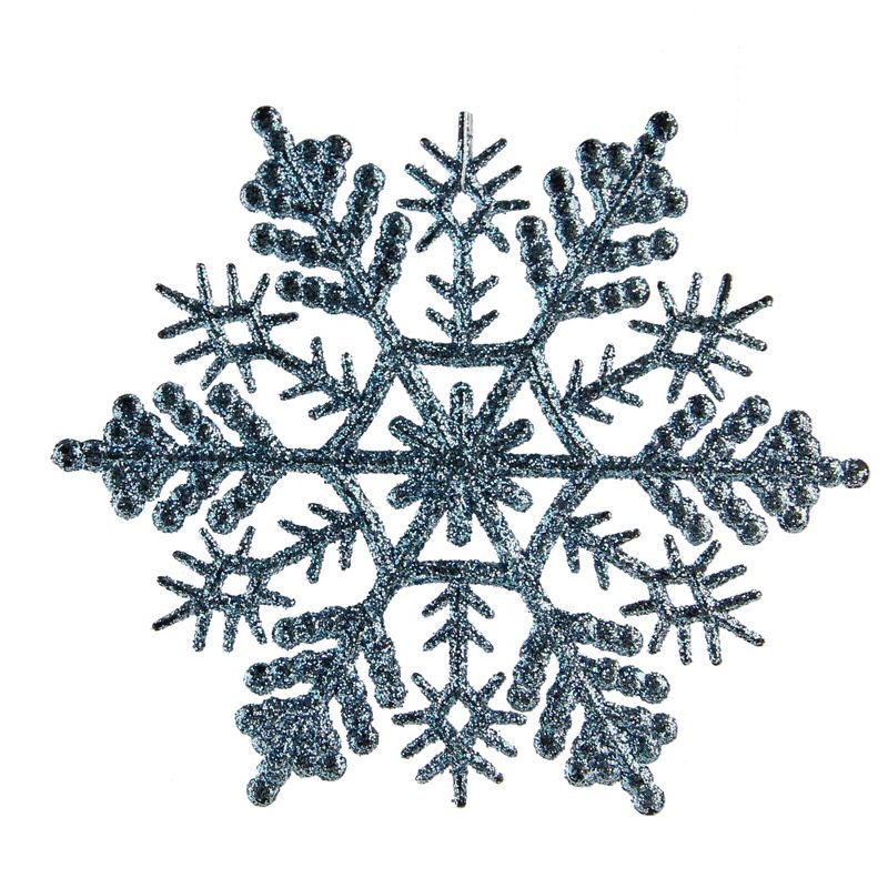 Northlight 24ct Glitter Snowflake Christmas Ornament Set 4" - Baby Blue | Target