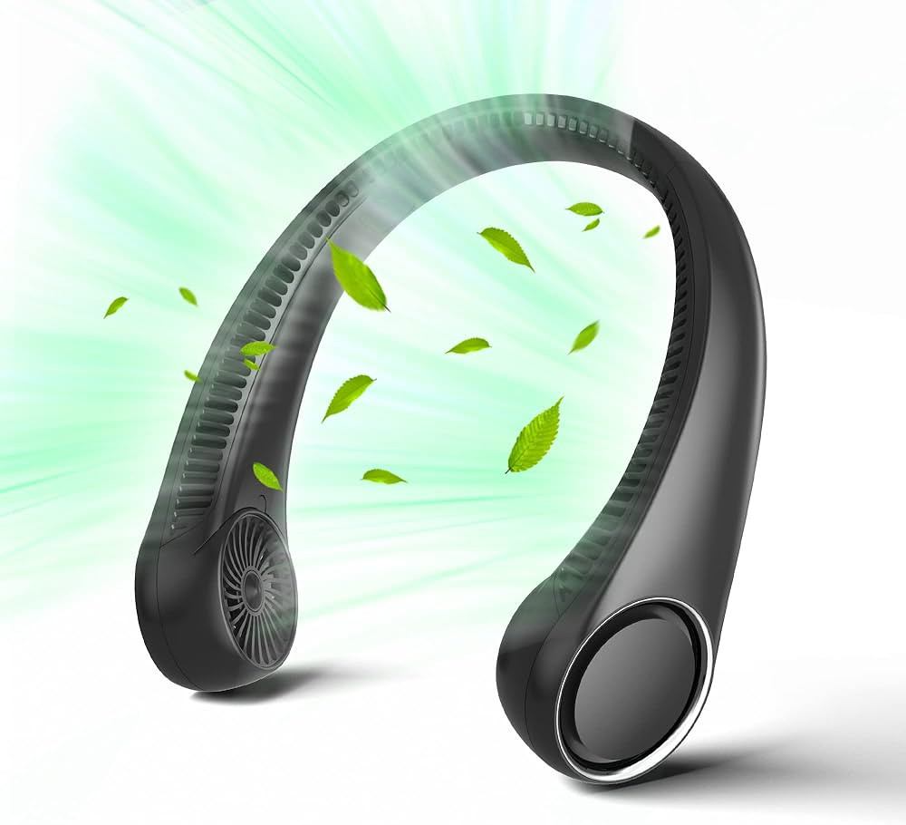 Portable Neck Fan, Hands Free Bladeless Fan, 360° Cooling Personal Fan,Wearable Quiet Fan for Ou... | Amazon (US)