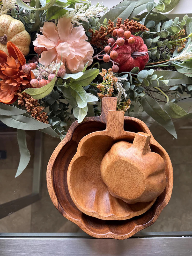 Acacia Pumpkin bowl | Handmade Pumpkin Bowl | Autumn bowls | Wooden Fall bowls | Pumpkin bowls | ... | Etsy (Global)