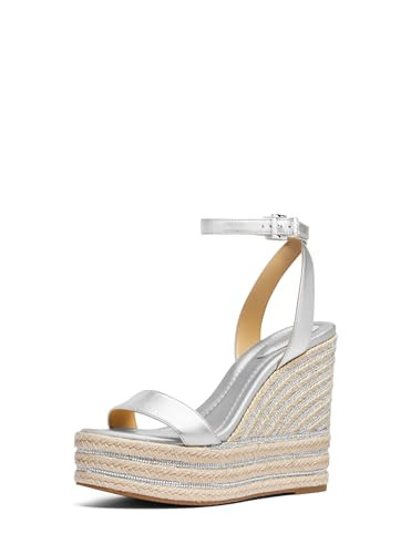 Michael Kors Women's Leighton Wedge Sandal, Silver, 11 | Amazon (US)