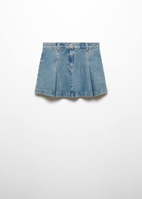 Pleated denim mini-skirt -  Women | Mango USA | MANGO (US)