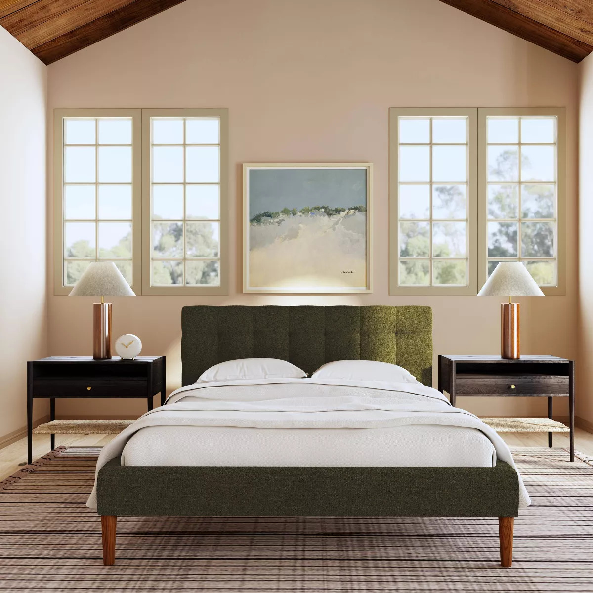 Dessy Pull Tufted Platform Bed in Tweed - Threshold™ | Target