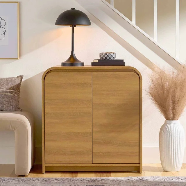 Better Homes & Gardens Juliet Curved Accent Cabinet, Warm Honey | Walmart (US)