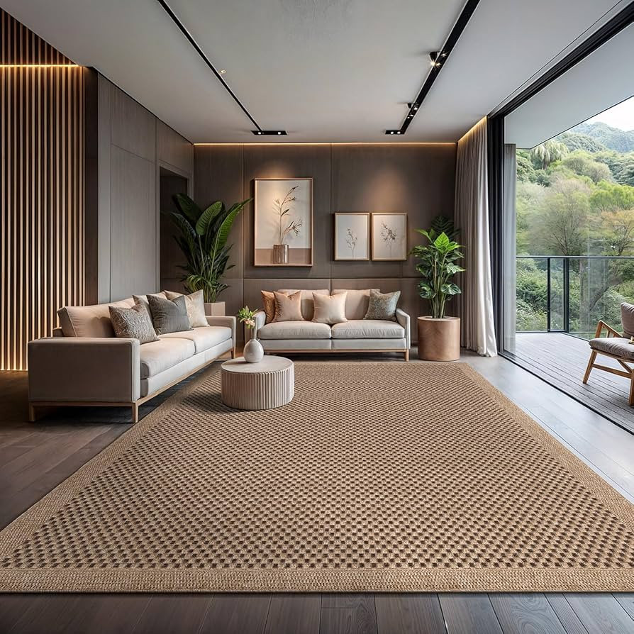 CAMILSON Easy Jute Rug 10x14, Indoor Outdoor Natural Color Fiber Area Rugs for Living Room Patio ... | Amazon (US)