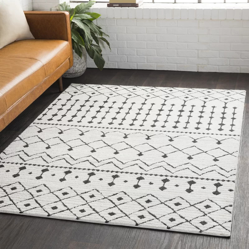 Steve Black/Charcoal/White Rug | Wayfair North America