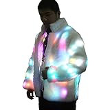 Men Faux Fur Jacket Outwear Light up Burning Glow LED Costume (US 4XL) | Amazon (US)