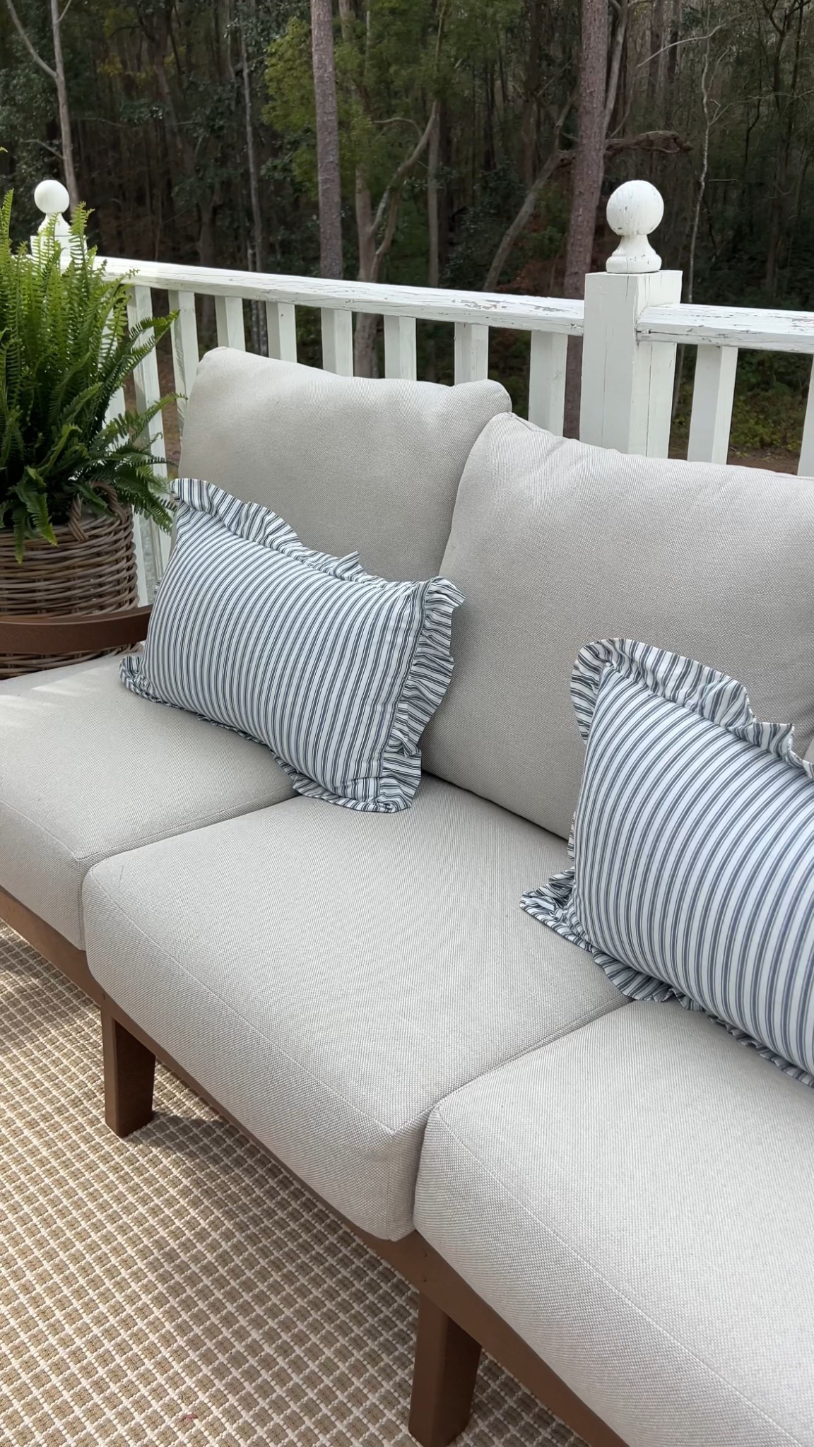 Our back patio needed a refresh and these Polywood pieces from @birchlane did just the trick 🌿 I love the classic lines and that they’re weather resistant 🌧️ shop my new patio pieces below for the ultimate Nancy Meyers outdoor setting! #mybirchlane #birchlanepartner