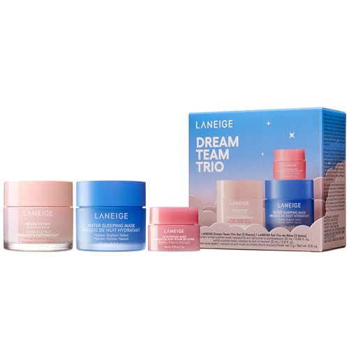 LANEIGE Dream Team Trio: Water Sleeping Mask, Lip Sleeping Mask, Bouncy and Firm Mask, Barrier-Boosting Hydration Travel Sized | Amazon (US)