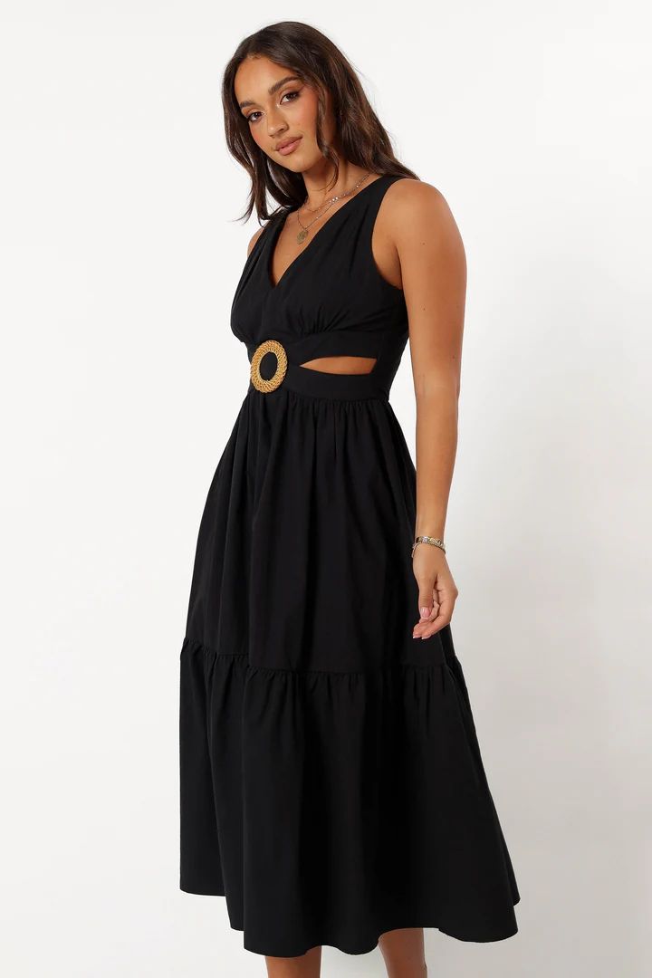 Carmella Midi Dress - Black | Petal & Pup (US)