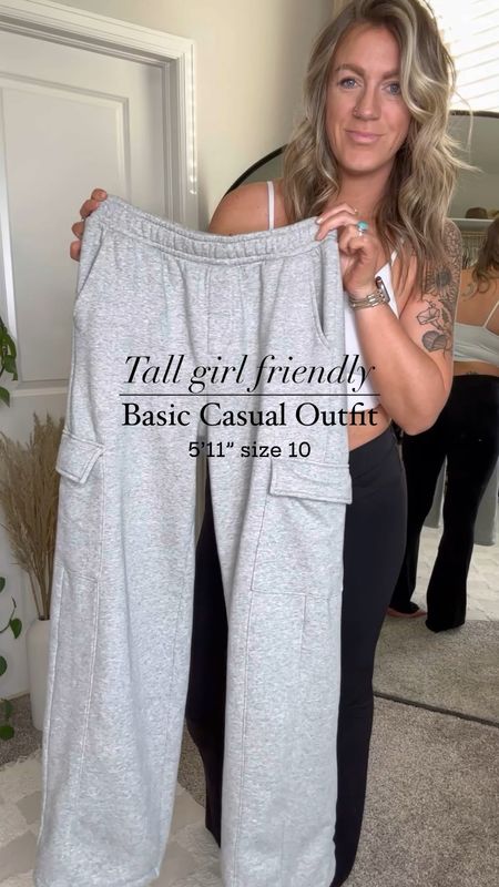 Casual lounge/weekend wear outfit

Bra tank - large
Leggings - large long, also linked some that go up to 37” inseam! 🙌🏻
Sweatshirt - large regular, available in lengths and 30% off!
Cargo sweatpants - medium tall, available in lengths, 2 colors and 40% off! Toggle around the ankle to make joggers 
Sneakers - 11, also linked men’s for more sizing options 


#LTKsalealert #LTKmidsize #LTKVideo