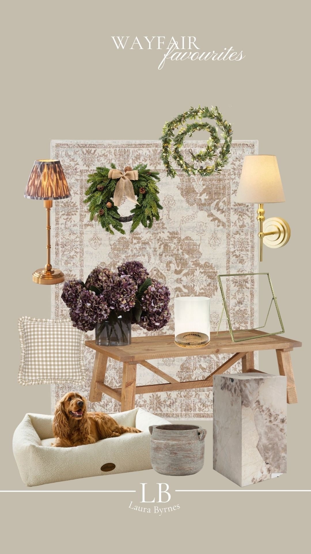 Wayfair Favourites 

Homewear, Homeware Faves, Rug, Home Decor, Lamp, Table, Dog Bed, Pillow, Christmas Wreath, Home Inspiration 

 #LTKuk #LTKwinter #LTKhome