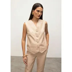 Colete Iódice Médio Transpassado Bege P | OffPremium (BR)