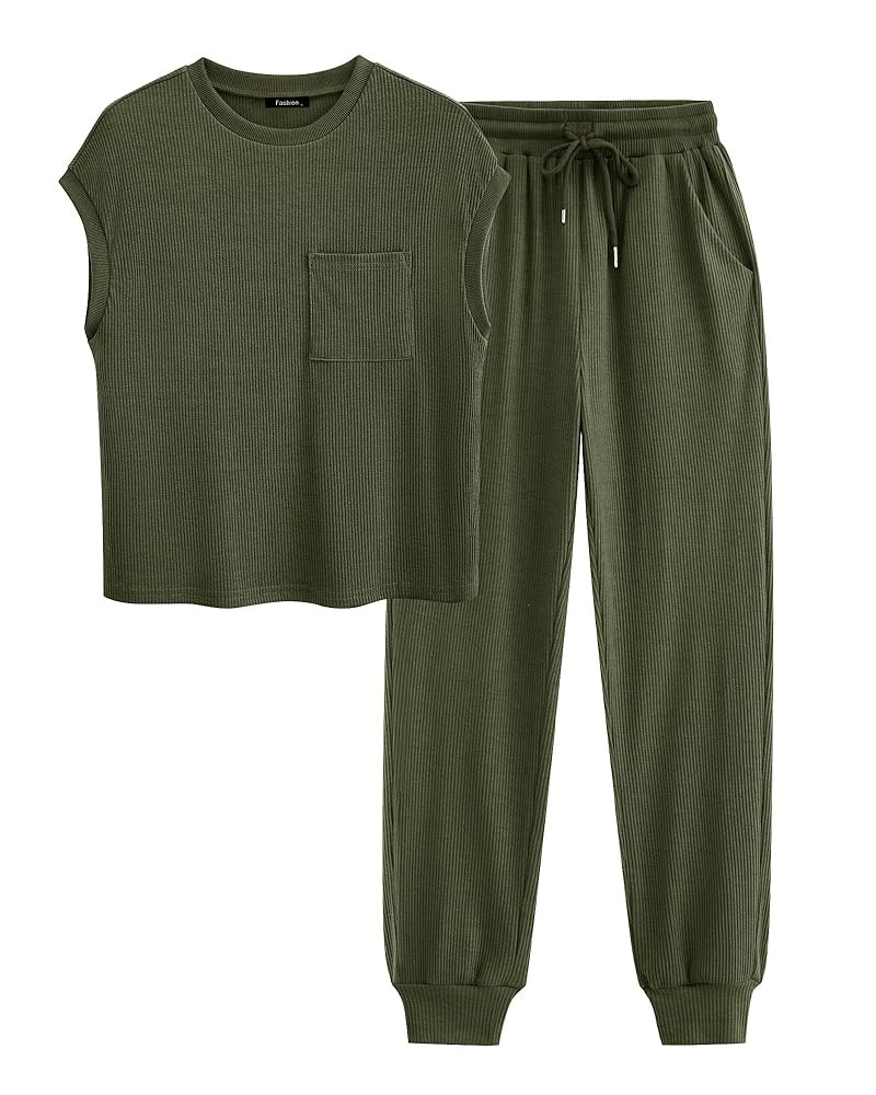 BTFBM Women's Two Piece Tracksuit Outfits Summer Short Sleeve Tops Long Pants Jogger Lounge Match... | Amazon (US)