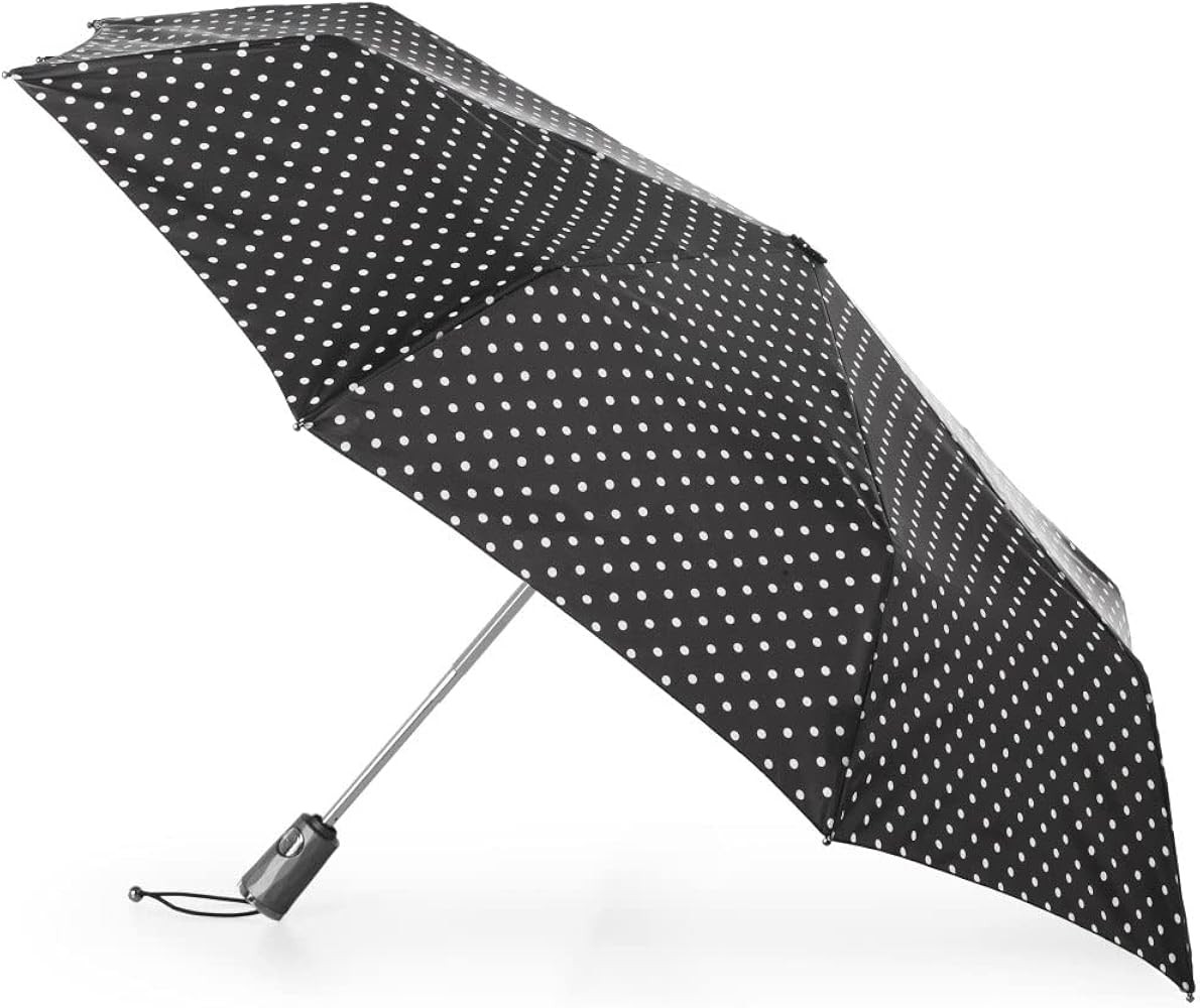 Totes Titan Large Auto Open/Close NeverWet Umbrella,Black/White Big Swiss Dot,US | Amazon (US)