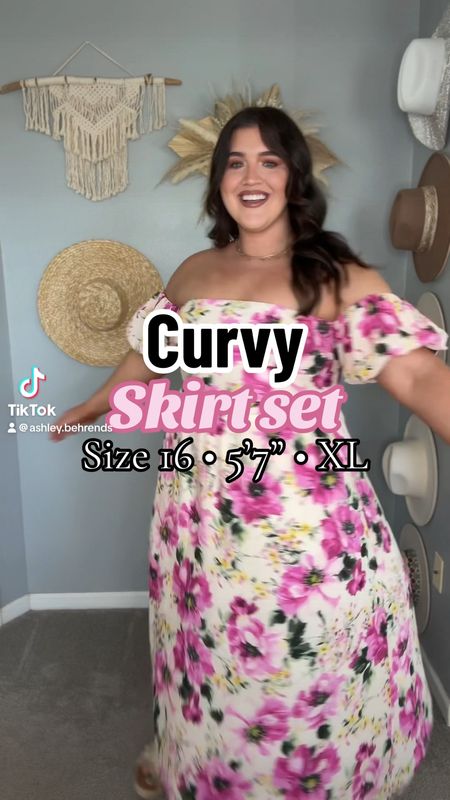 The perfect Spring + Summer matching floral skirt set 🌸✨🩷 Love the strapless puff sleeve detail. Skirt is very generous in size with a free flowing bottom. Size XL

#LTKstyletip #LTKVideo #LTKplussize