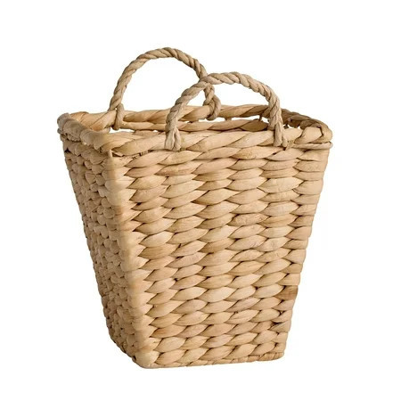 Better Homes & Gardens Water Hyacinth Tapered Basket with Loop Handles, 9" | Walmart (US)