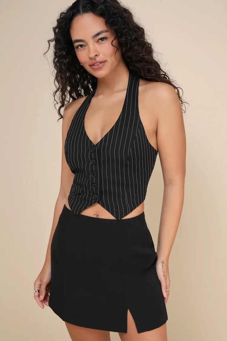 Greeting the Season Black High-Waisted Mini Skirt | Lulus