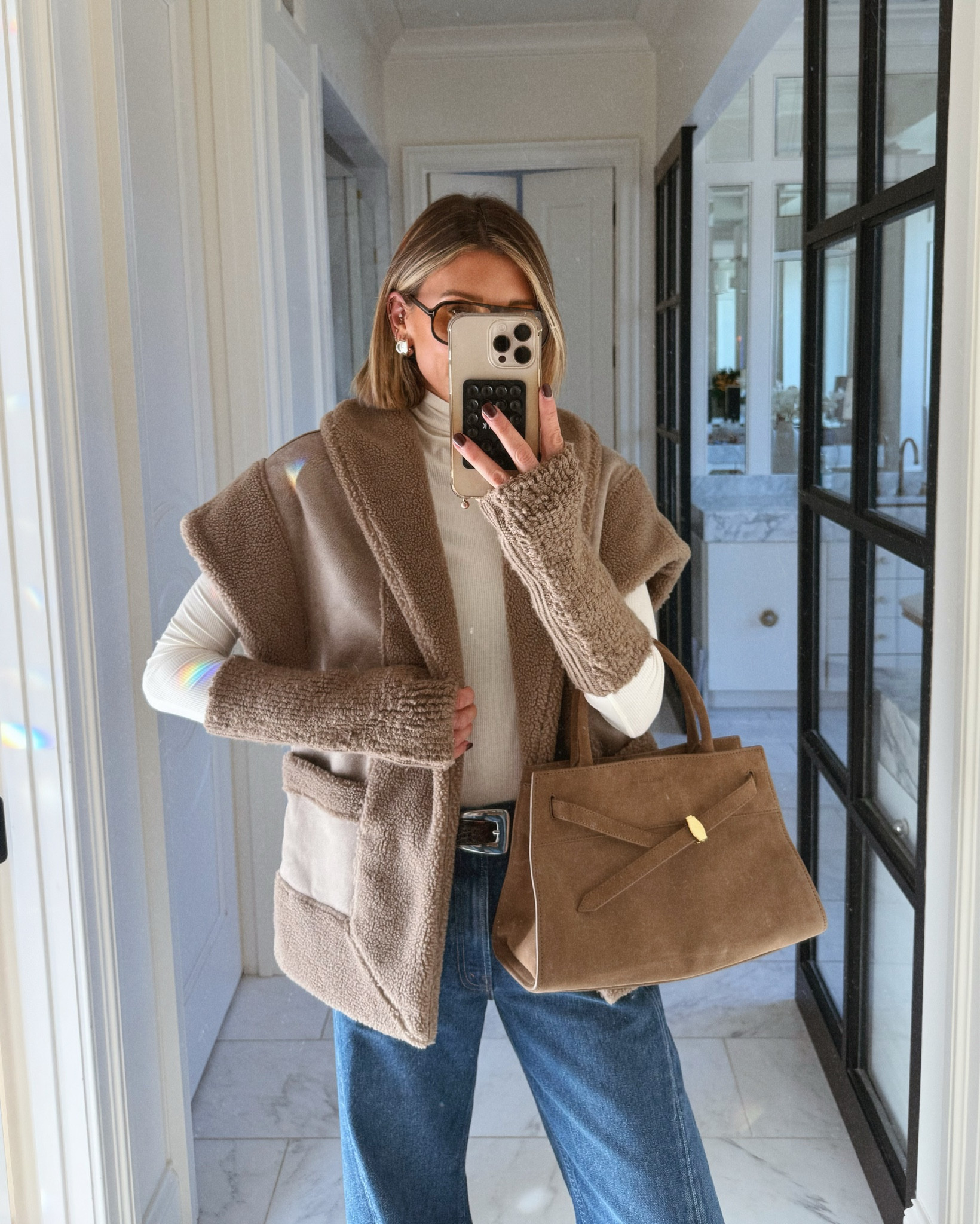 Winter outfit - love these wide leg jeans