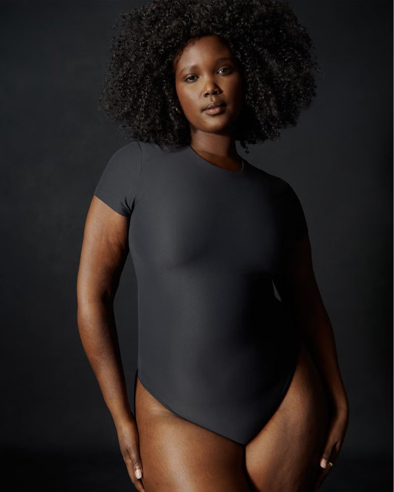 Women's Soft Matte Seamless Tee Bodysuit | Women's Tops | Abercrombie.com | Abercrombie & Fitch (US)
