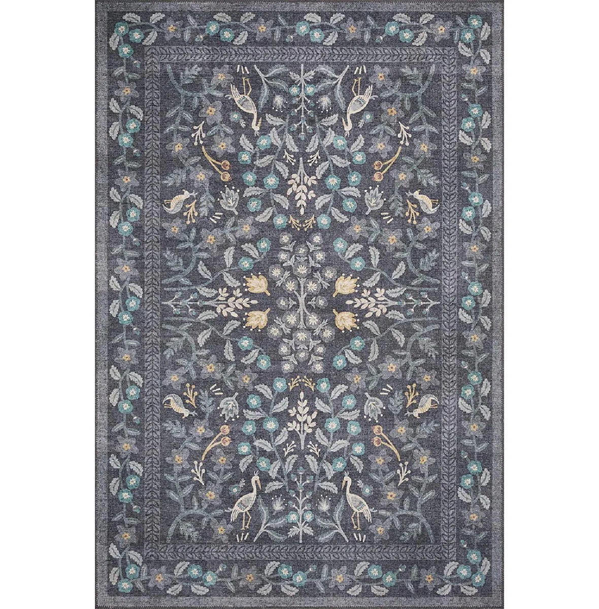 Rifle Paper Co. x Loloi Maison Nightingale Black Rug | Wayfair North America